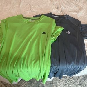 2 adidas athletic shirts L